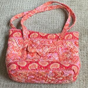 Vera Bradley Paisley Small Tote w/ Zippered Closure and Front Flap Velcro Pocket